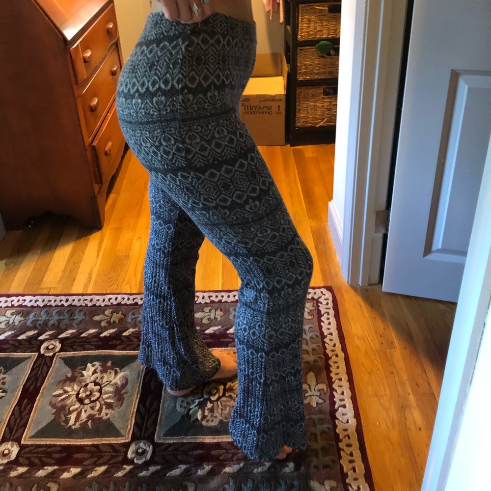 sheer fitted body con high waisted aztec pants